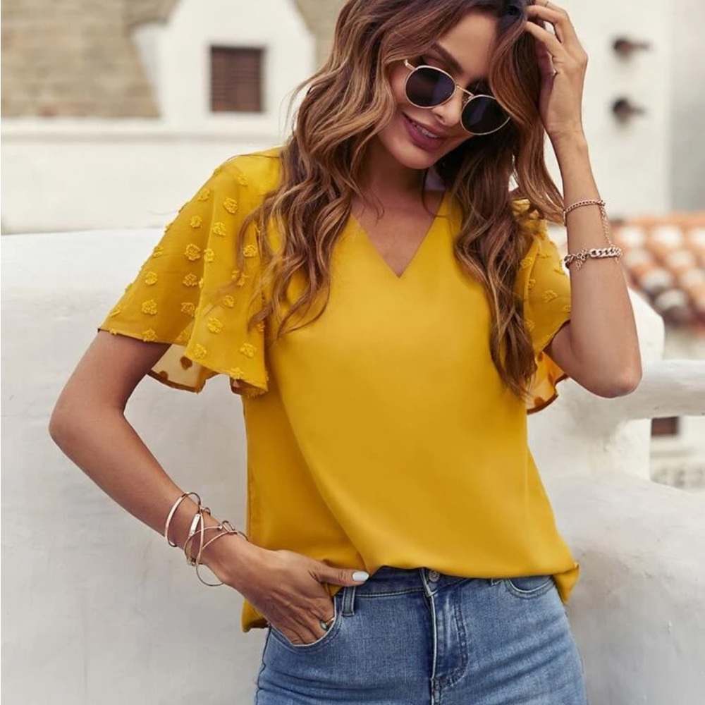 Mustard yellow blouse
